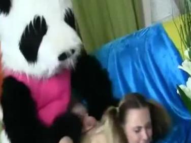 Teen girl removed from behind toypanda design
